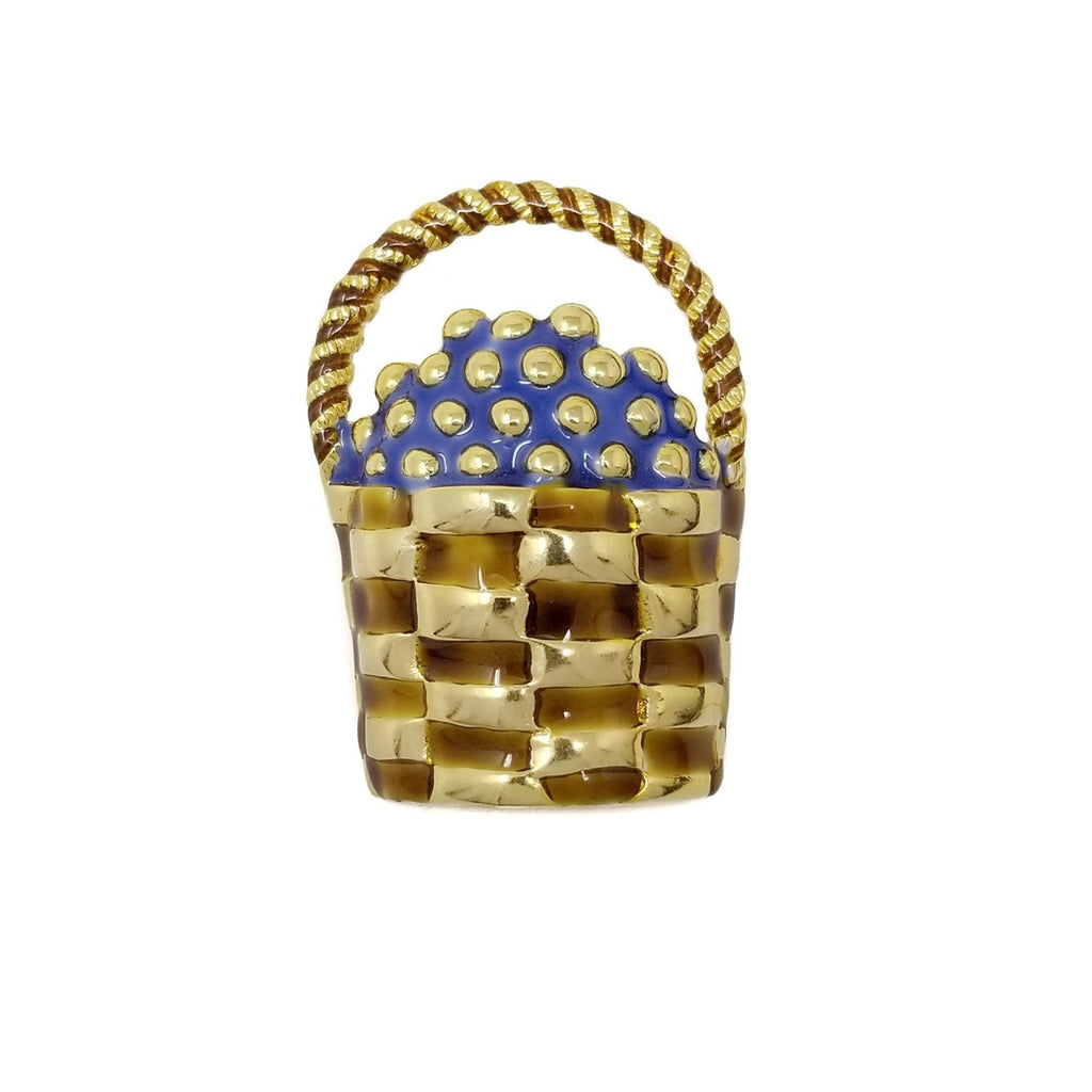 Kenneth Jay Lane KJL Picnic Berry Basket Brooch Pin