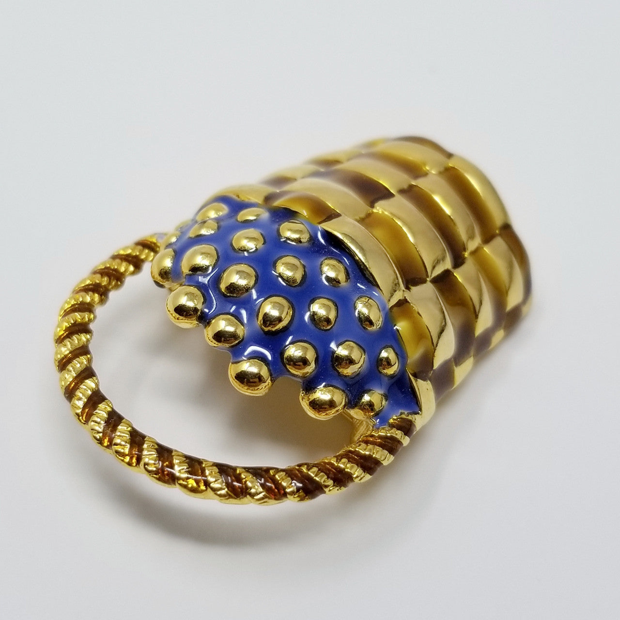 Kenneth Jay Lane KJL Picnic Berry Basket Brooch Pin