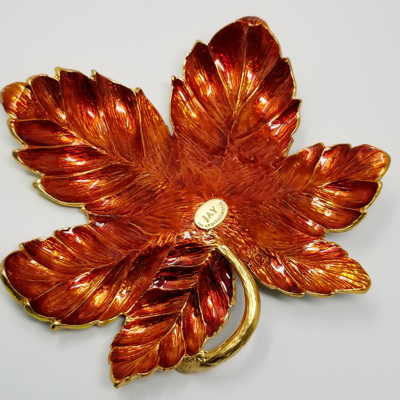 Jay Strongwater Enamel Painted Leaf Tray