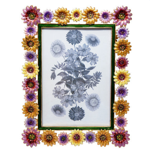 Jay Strongwater Daisy May Enamel and Crystal Rectangular Photo Frame