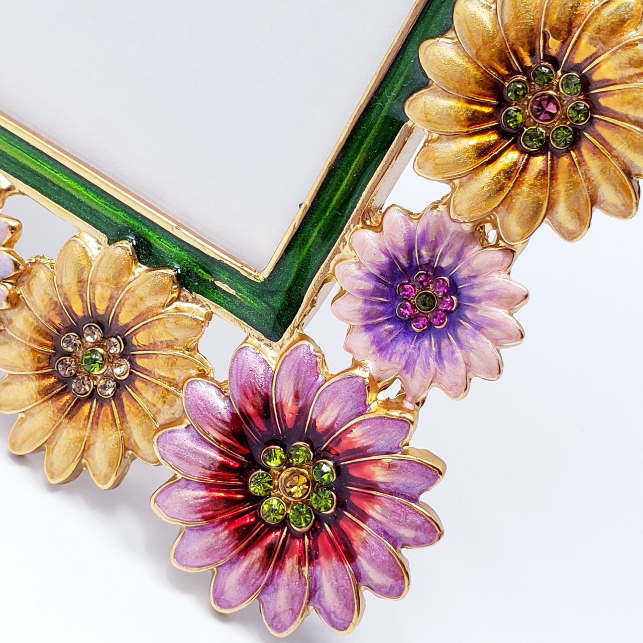 Jay Strongwater Daisy May Enamel and Crystal Rectangular Photo Frame
