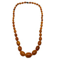 Vintage Butterscotch Amber Bakelite 29" Graduated Bead Necklace