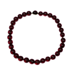 Red Cherry Amber Bakelite 17.5" Round Bead Choker Necklace