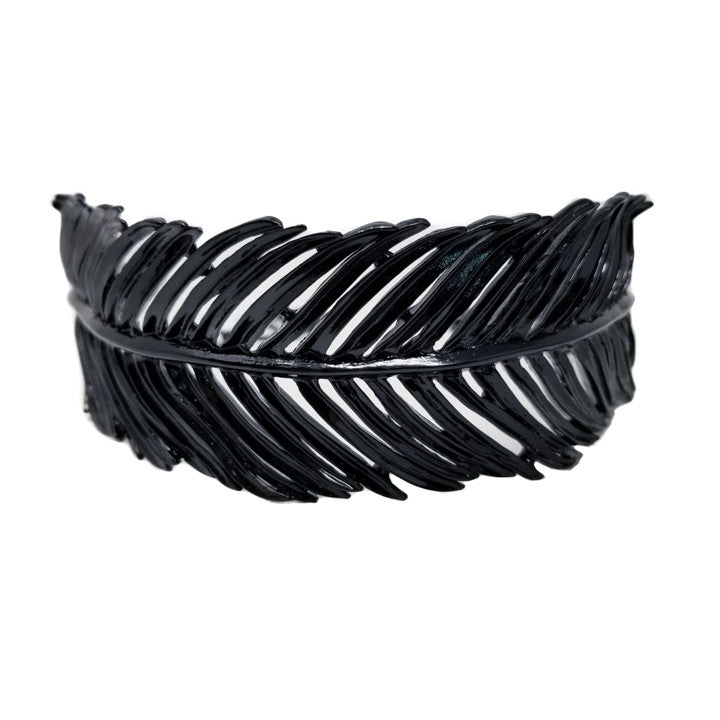 Oscar de la Renta Black Palm Leaf Collar Necklace