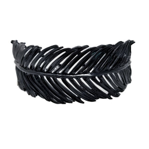 Oscar de la Renta Black Palm Leaf Collar Necklace