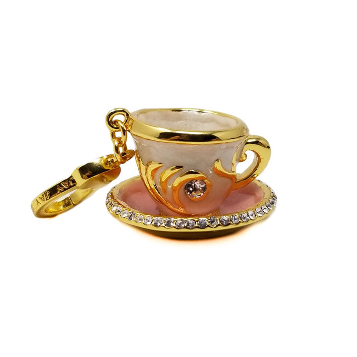 JAY Jay Strongwater Multicolor Enamel and Crystal-Accented Goldtone Tea Cup Charm