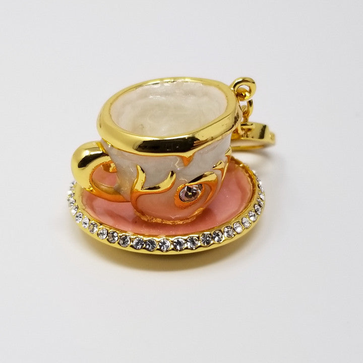 JAY Jay Strongwater Multicolor Enamel and Crystal-Accented Goldtone Tea Cup Charm
