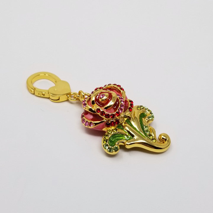 JAY Jay Strongwater Multicolor Enamel and Crystal-Accented Goldtone Flower Charm