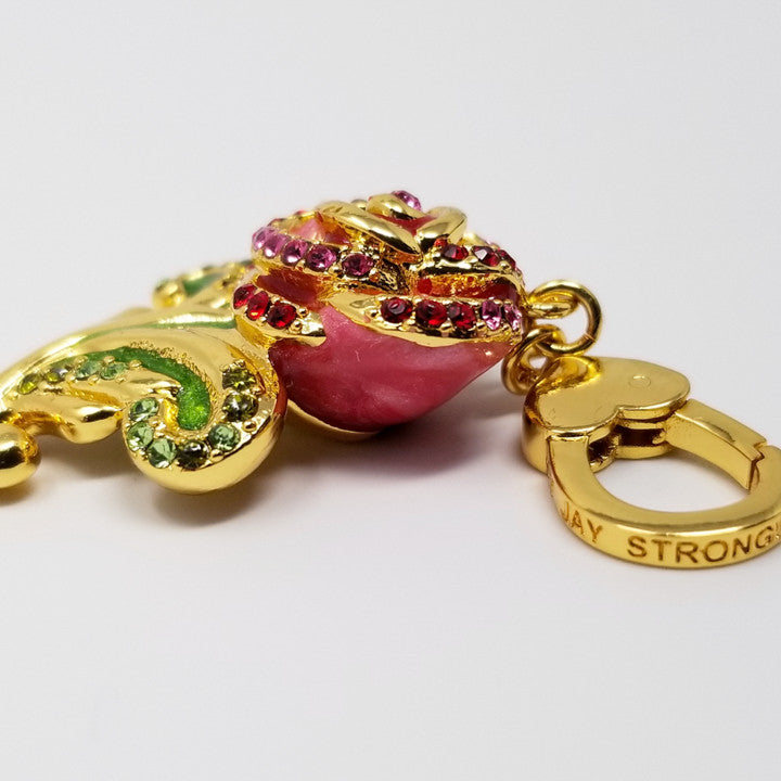 JAY Jay Strongwater Multicolor Enamel and Crystal-Accented Goldtone Flower Charm