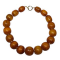 Vintage Amber Butterscotch Bakelite 19" Graduated Bead Necklace w/ 14K gold clasp