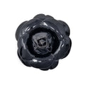 Oscar de la Renta Oversized Black Enamel Rose Brooch Pin