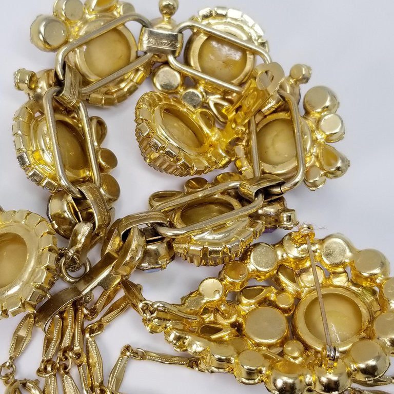 Juliana DeLizza & Elster Round Birthday Cake Demi Parure 1963 Biege & Gold