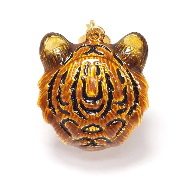 Jay Strongwater "Delightful" Enamel Tiger Head Charm in Gold