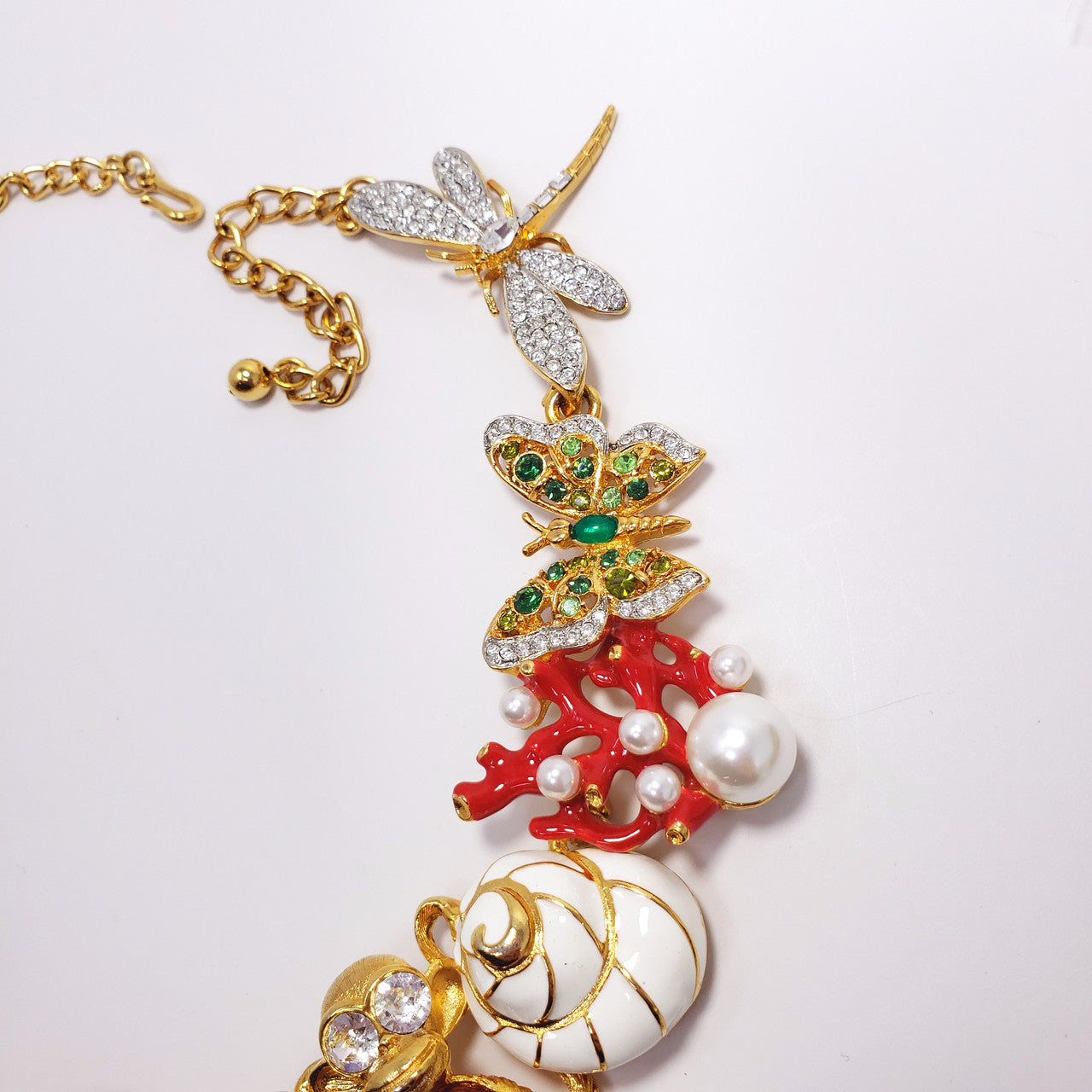 Kenneth Jay Lane Ornate Colorful Crystal Kaleidoscope Necklace in Gold