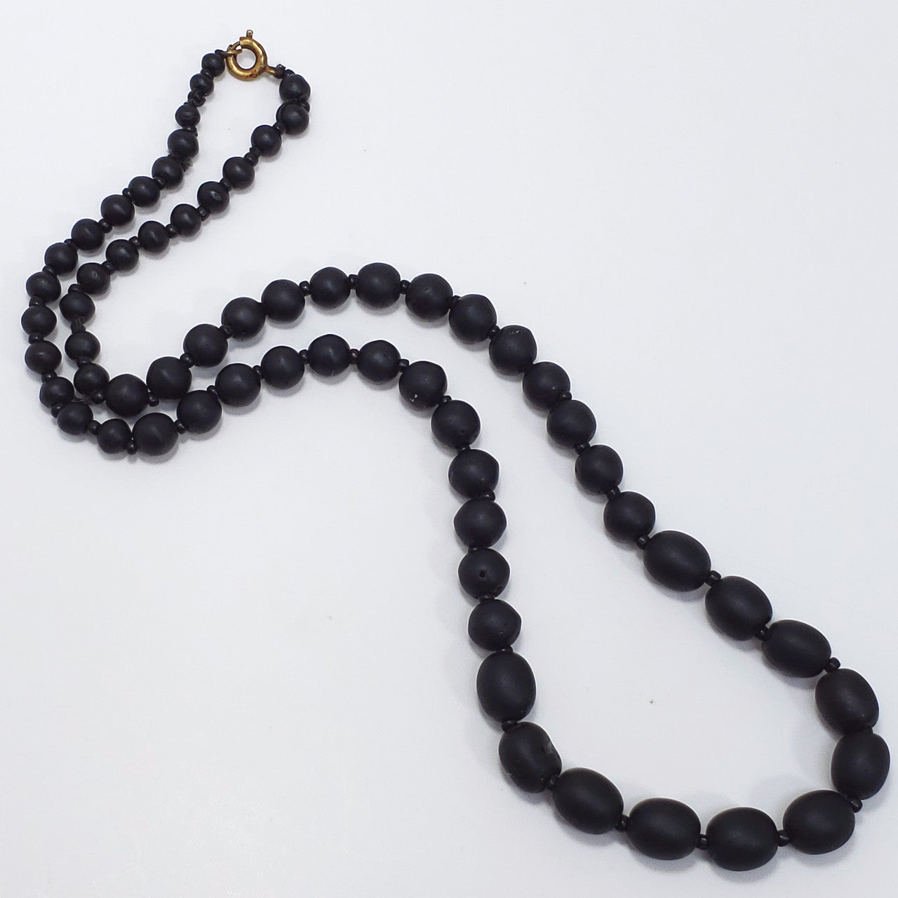 Antique Victorian Graduated Jet Bead Mourning Necklace