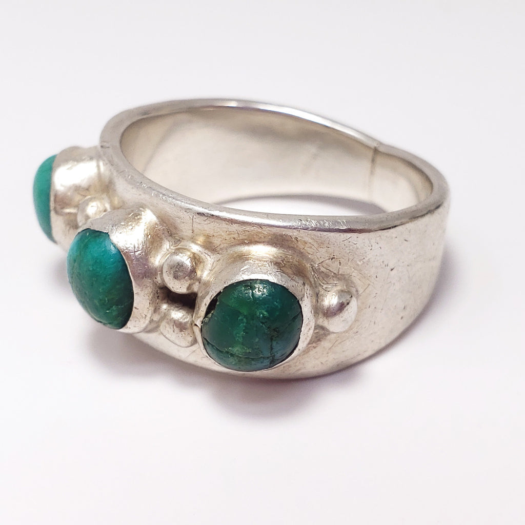 Vintage Navajo Native American Turquoise Sterling Silver Men's Ring Sz 11