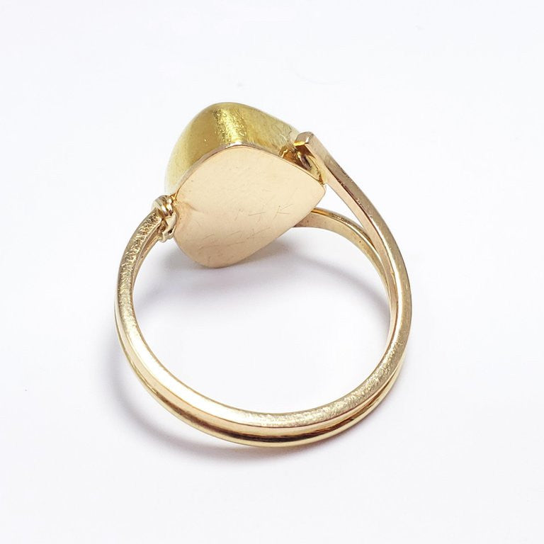 Vintage Custom 2 Carat Boulder Opal on 22K and 14K Gold Cocktail Fashion Ring