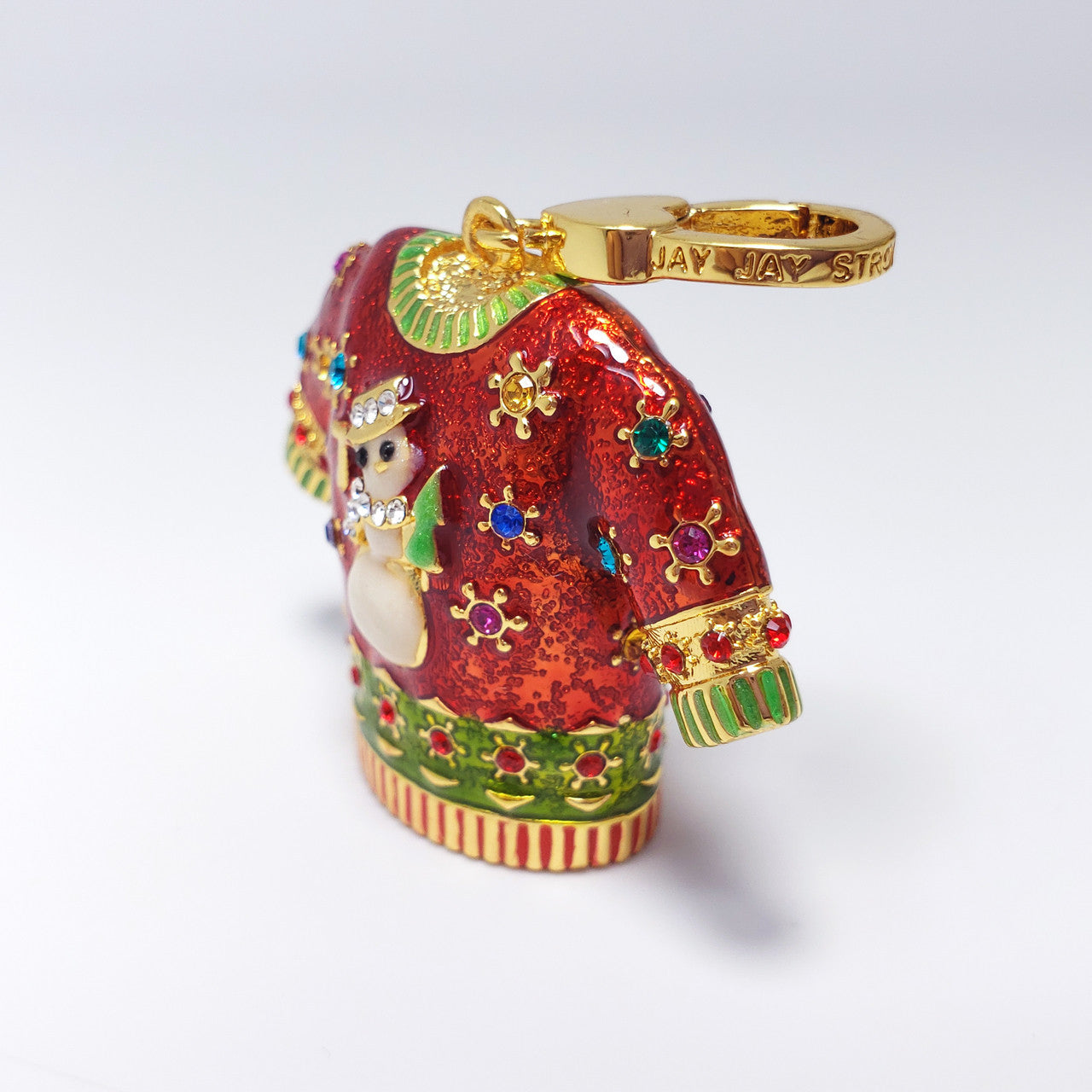 Christmas Holiday Festive Sweater Charm Jay Strongwater Crystal Enamel