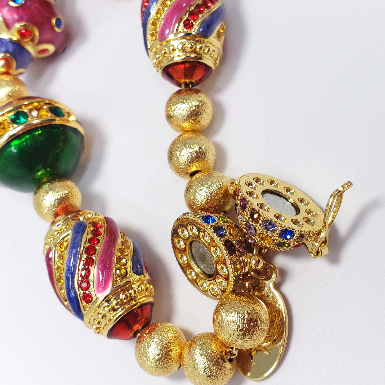 Jay Strongwater Holiday Festive Ornament Bracelet with Rhinestones and Enamel