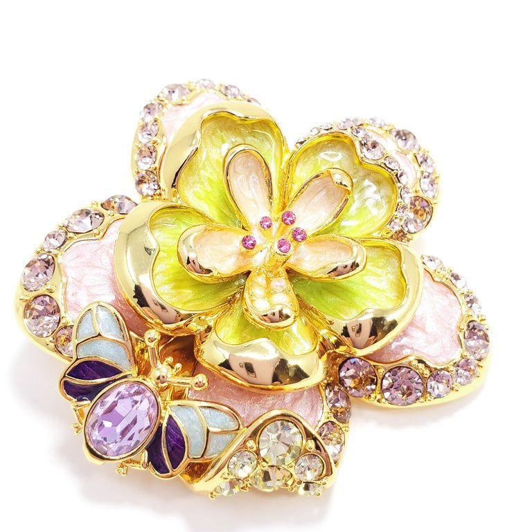 Jay Strongwater Spring Blossom Enamel, Crystal and Simulated Pearl Pin Pendant
