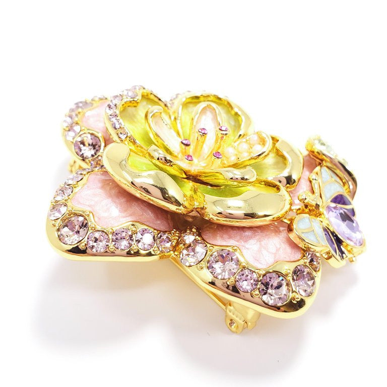Jay Strongwater Spring Blossom Enamel, Crystal and Simulated Pearl Pin Pendant