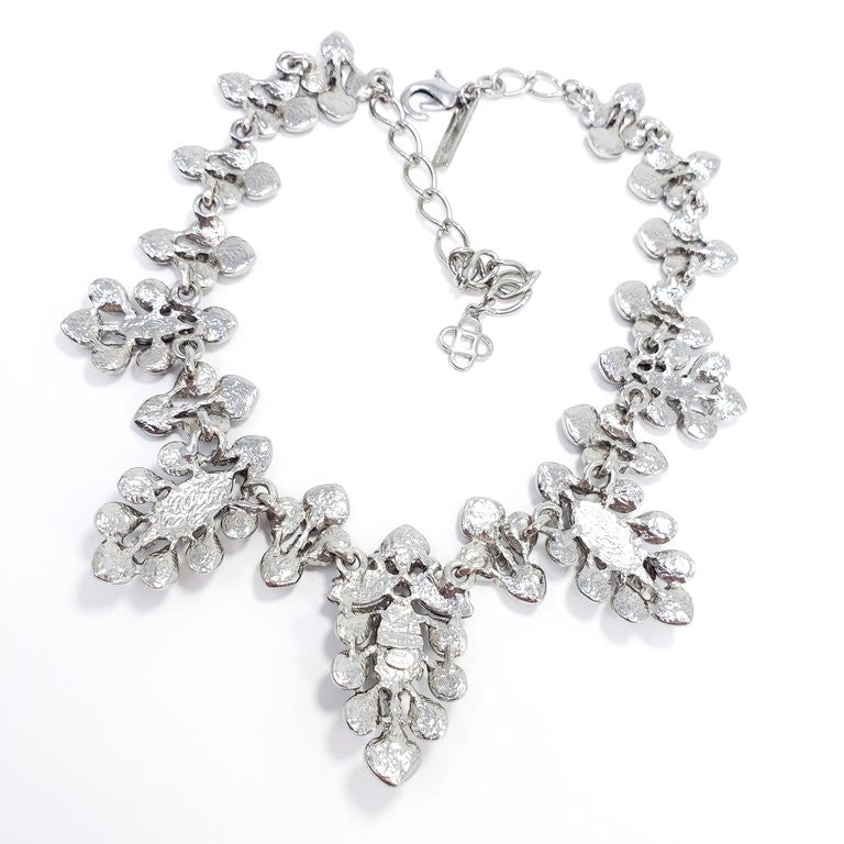 Oscar de la Renta Multicolored Parlor Link Necklace, Blue and Gray, Silvertone