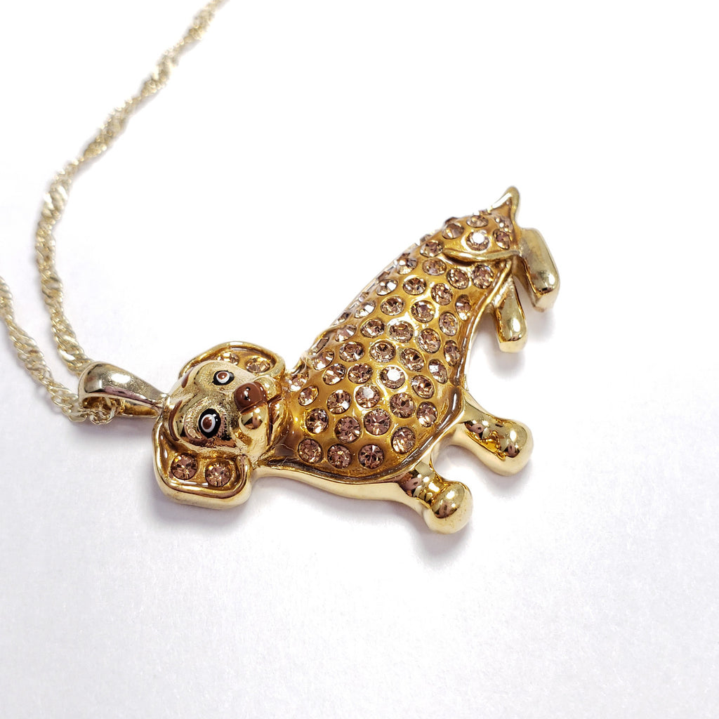 Vintage Bradford Exchange Silver Dog Necklace Pendant