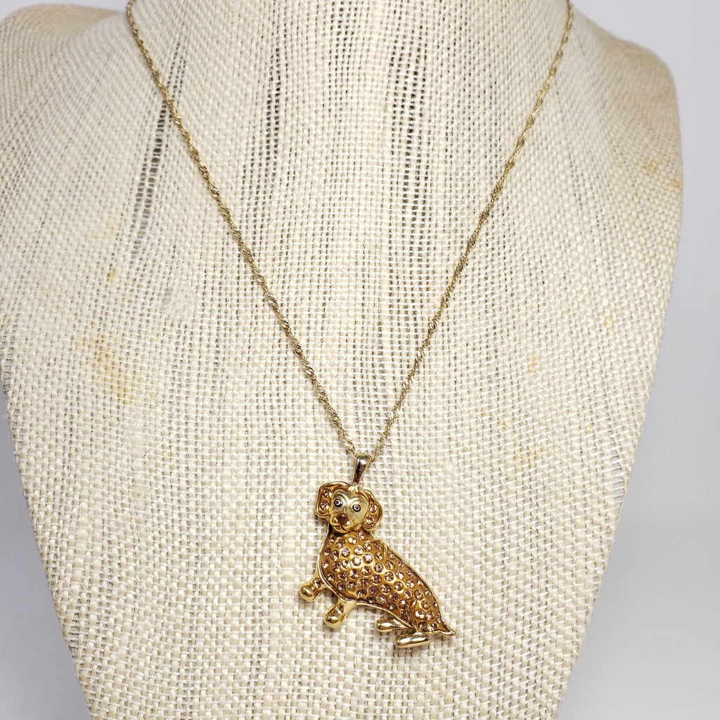 Vintage Bradford Exchange Silver Dog Necklace Pendant