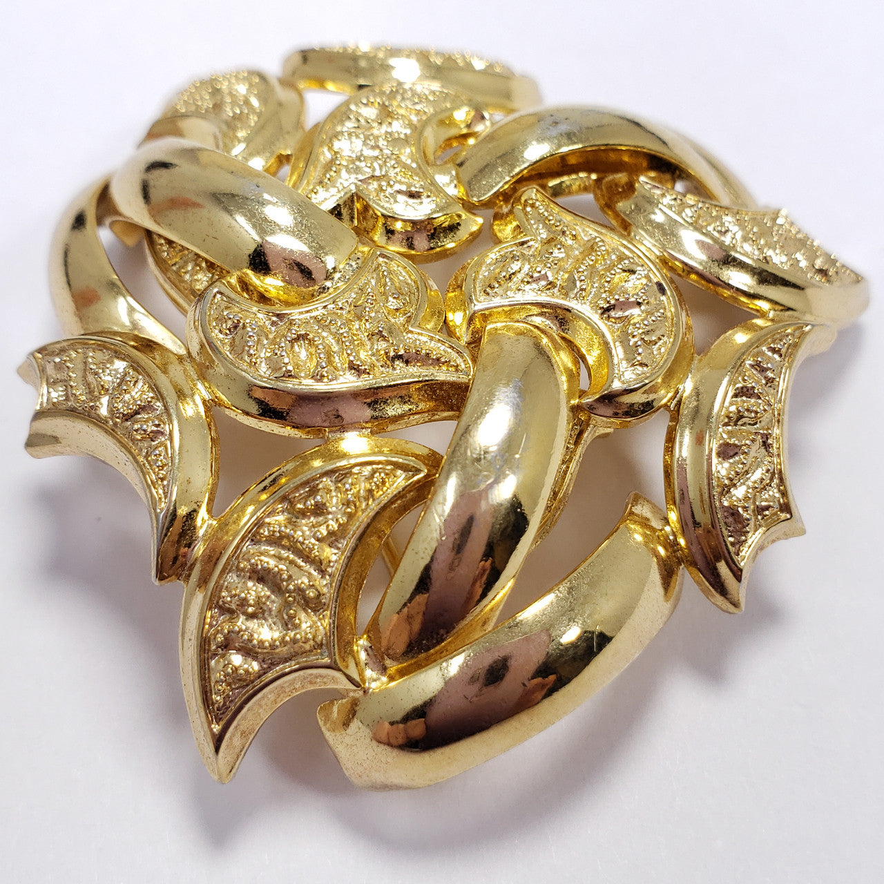 Vintage Signed Grosse Germany 1971 Gold Brooch Pin Henkel & Grosse Dior Jewelry