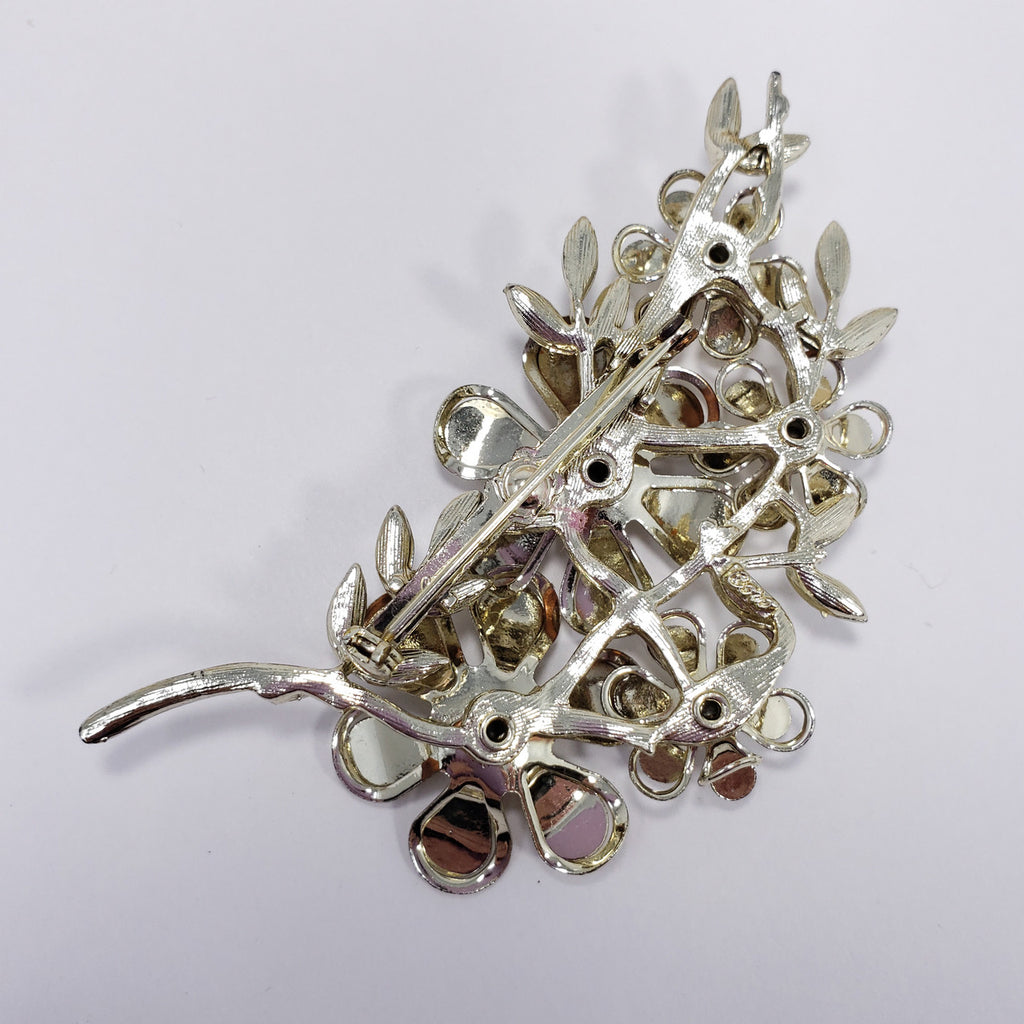 Large Coro Flowers Pin Brooch in Gold