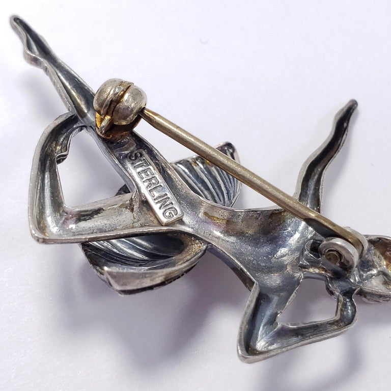 Beau Sterling Silver Dancing Ballerina Vintage Brooch Pin