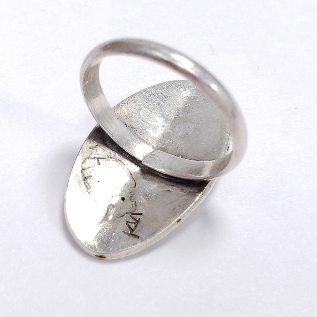 Native American Sterling Silver Abstract Tree Motif Statement Ring