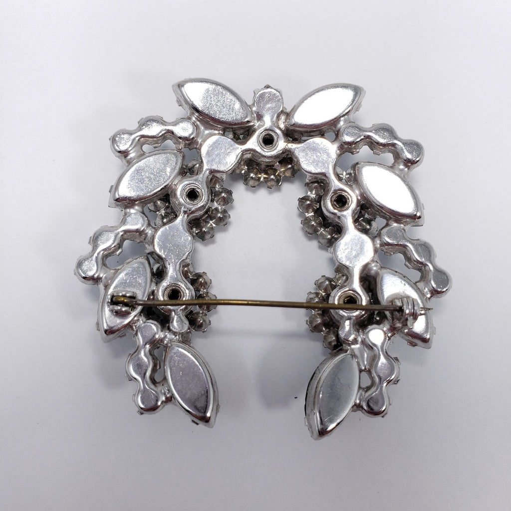 Juliana DeLizza & Elster Large Green Leaf in Silver Pin Brooch