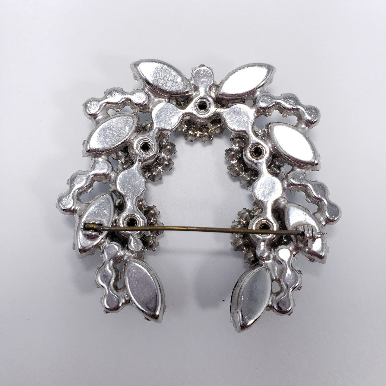 Juliana DeLizza & Elster Large Green Leaf in Silver Pin Brooch