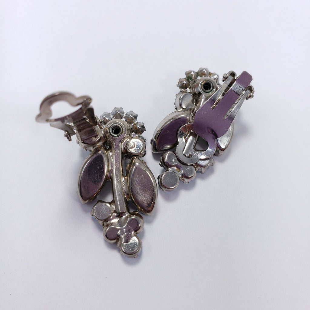 Juliana DeLizza & Elster Large Green Leaf in Silver Tone Clip On Earrings