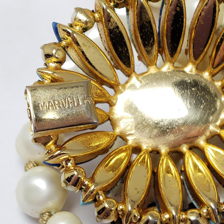 Marvella Five Strand Faux Pearl Necklace & Crystal Clasp