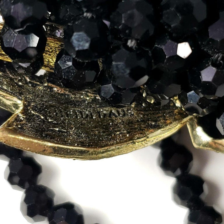 Heidi Daus Best in Bows Multi Strand Collar Necklace, Black and Clear Crystals