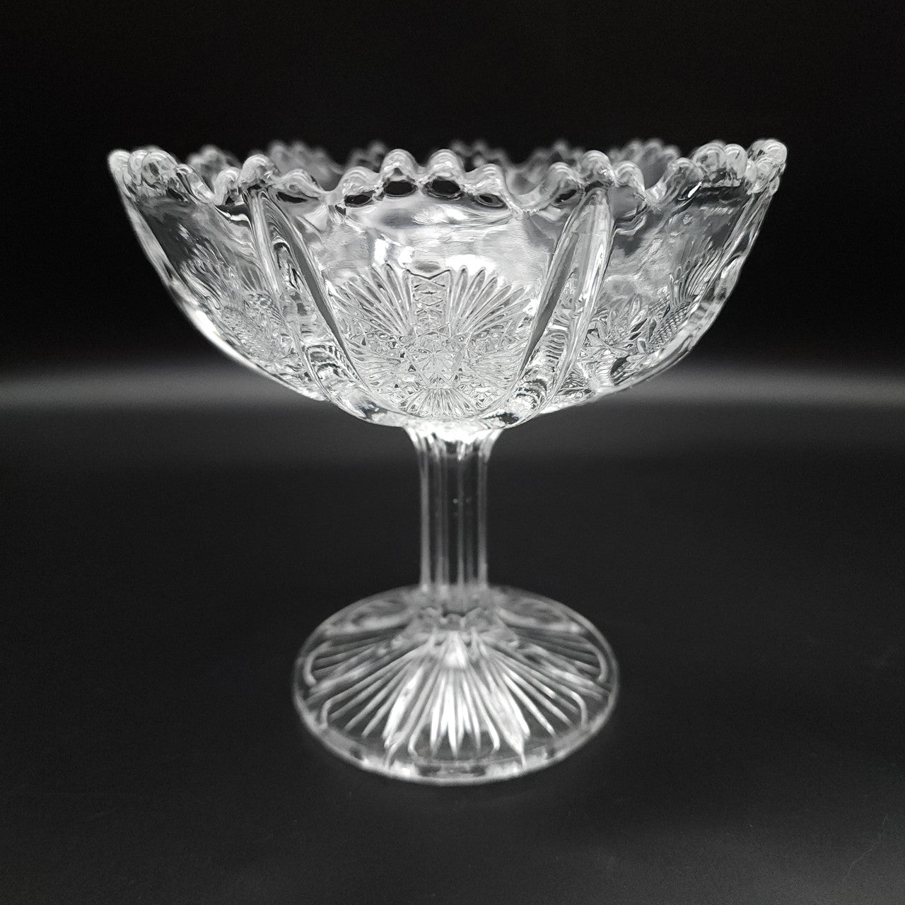 5" HIGBEE Panelled Thistle Round Compote