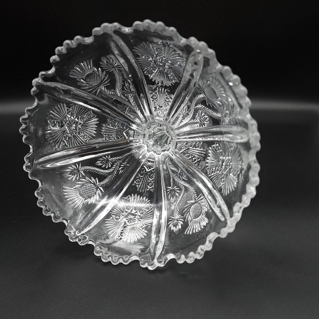 5" HIGBEE Panelled Thistle Round Compote
