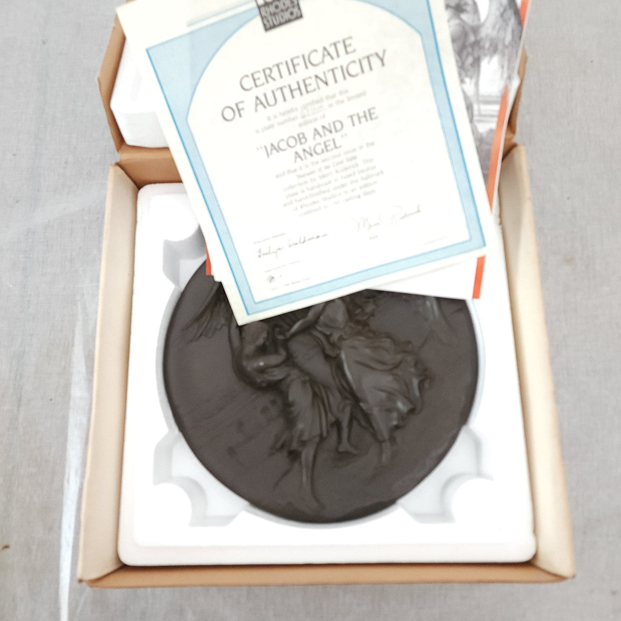 Rhodes Studios Treasures of the Dore Bible Jacob And The Angel With Box