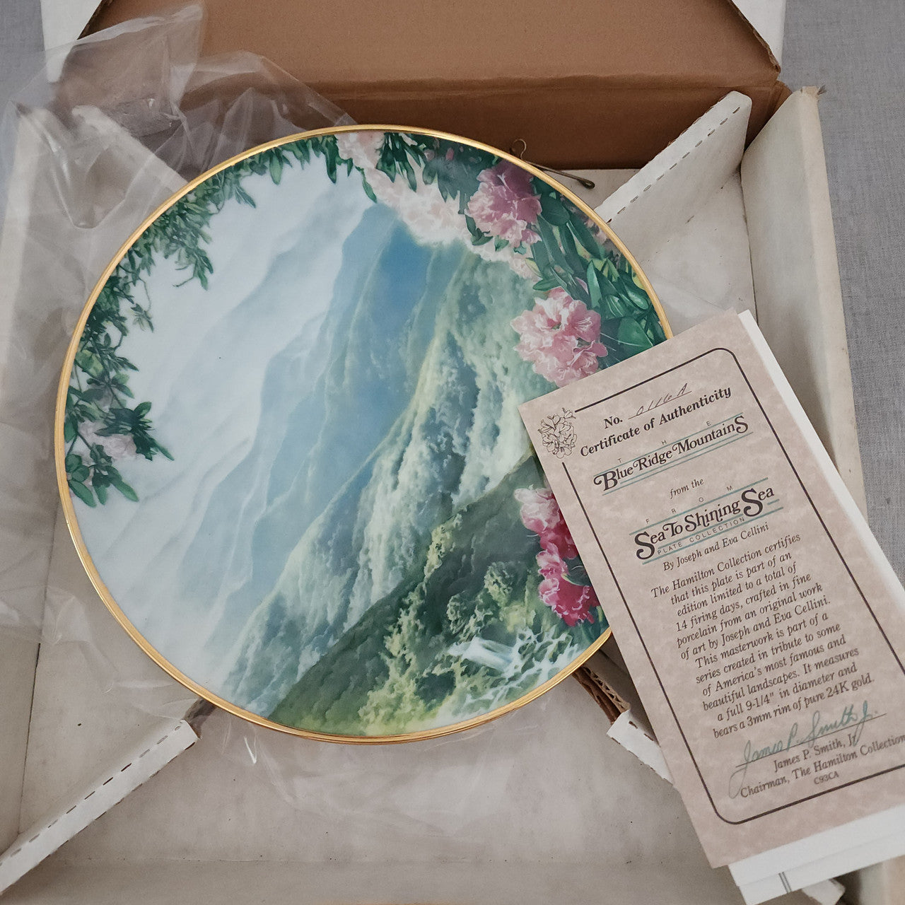 Hamilton Collection Sea To Shining Sea Blue Ridge MountainS Plate Boxed