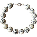 Artisan Dalmatian Jasper and Sterling Silver Knotted Bead Bracelet