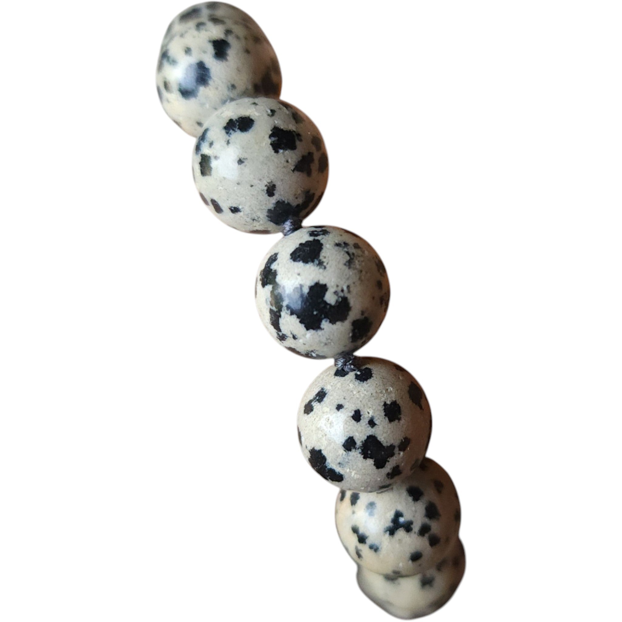 Artisan Dalmatian Jasper and Sterling Silver Knotted Bead Bracelet