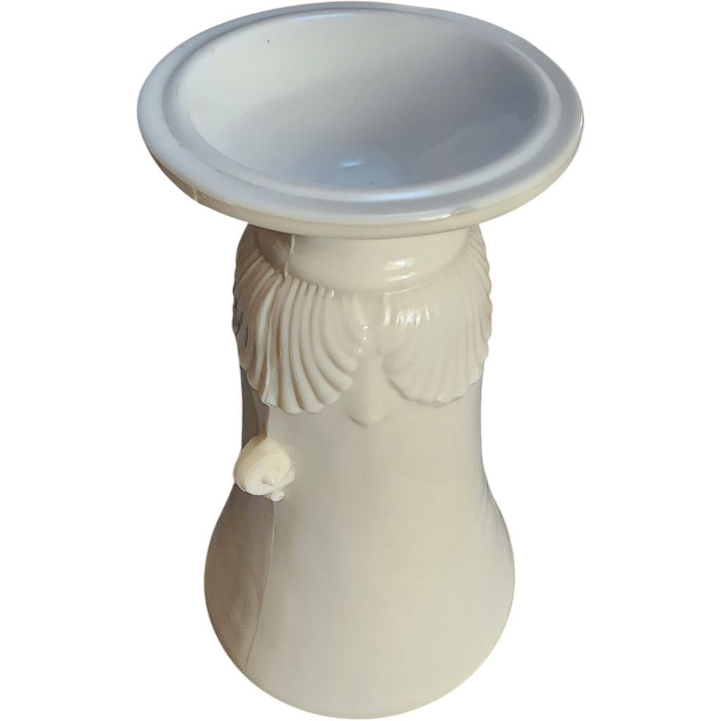 Vintage Anchor Hocking Vitrock Uranium Milk Glass Shell Vase