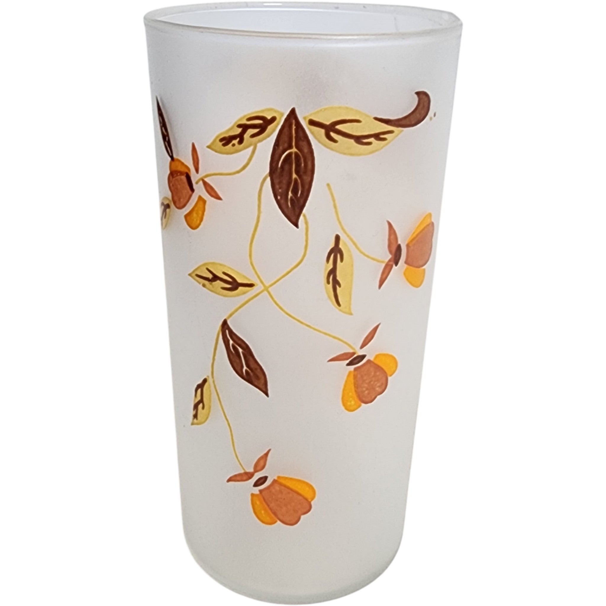 Hall China Autumn Leaf Holiday 12 Oz Glassware Frosted Tumbler