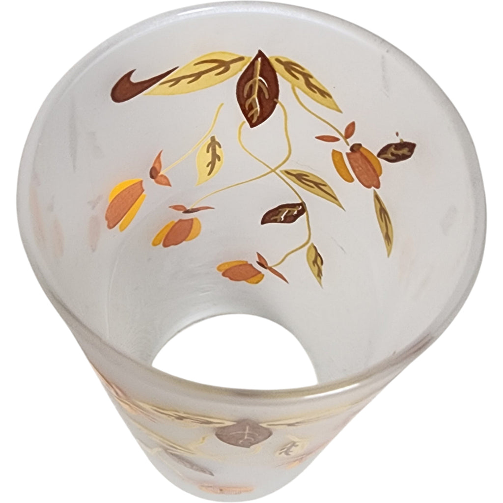 Hall China Autumn Leaf Holiday 12 Oz Glassware Frosted Tumbler