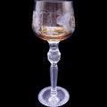 Vintage Hortensja Amber Cut to Clear Crystal Hock Wine Glass