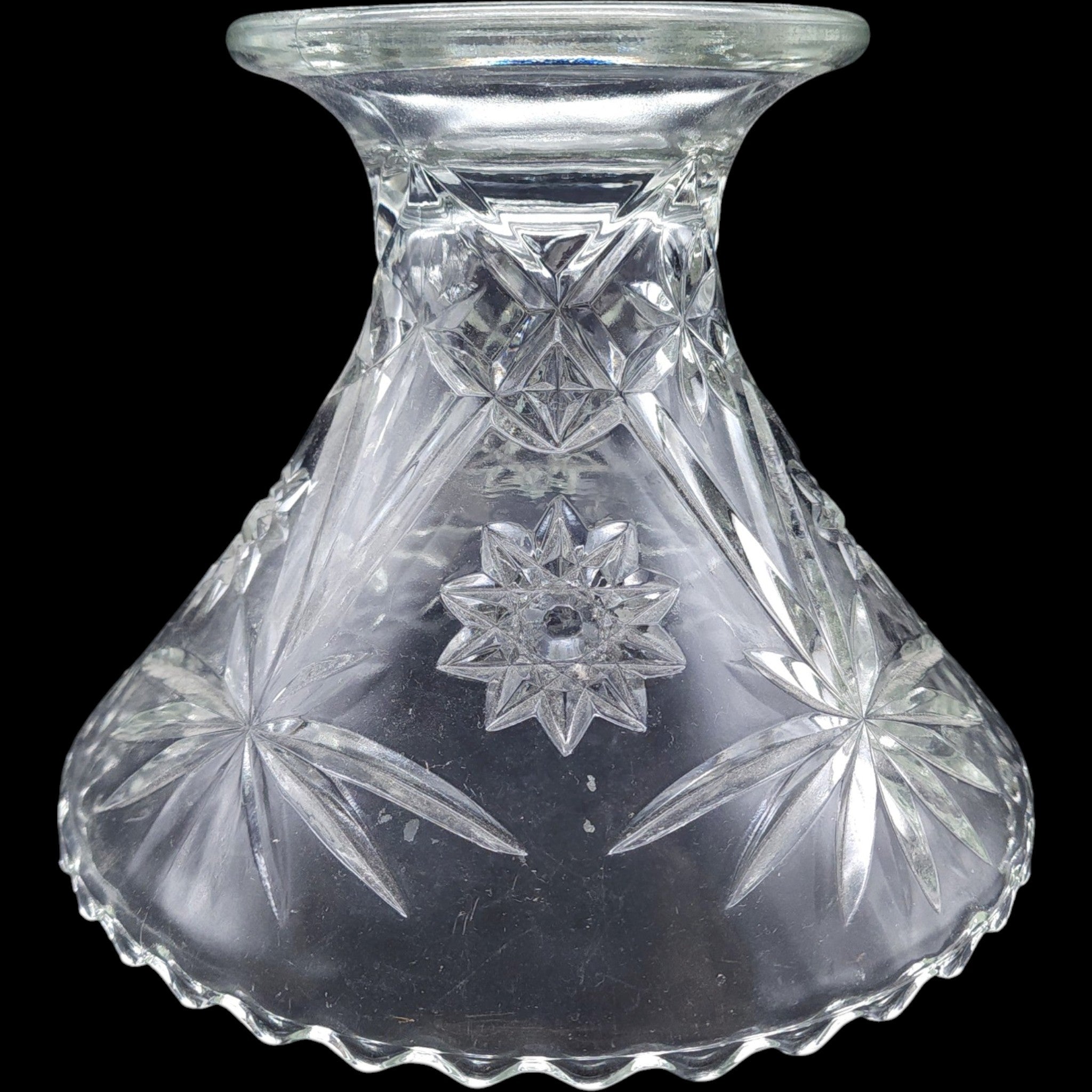 8" Anchor Hocking Prescut Clear EAPG Glass Punch Bowl Stand