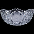 ABP Style Cut Glass Bowl Wheel Engraved Floral Cosmos Sawtooth Edge