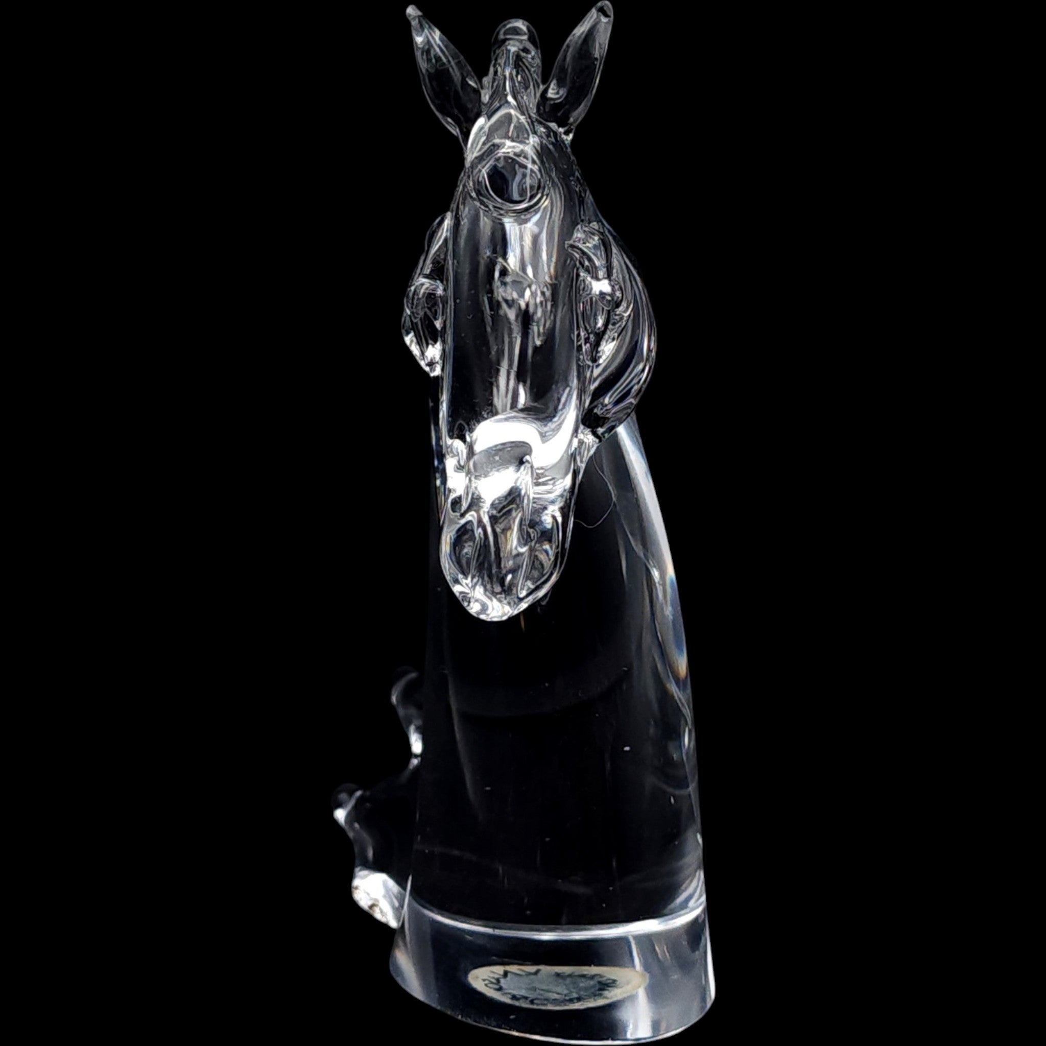 V. Nason & C. Murano Clear Glass Horse Head Figurine Italian Art Glass